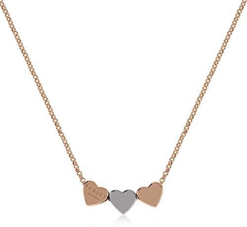 Radley Hello Love Ladies Rose Gold Adjustable Silver centre heart Necklace. Fun Giftable Postcard & Envelope Packaging. one size