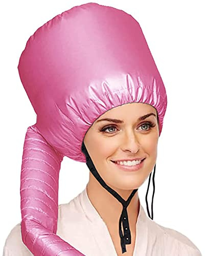 sukevitor Bonnet Hood Hair Dryer, Portable Dryer Attachment Set with Adjustable Soft for Drying, Styling, Curling, Deep Conditioning Fits All Head&Hair Sizes, Pink