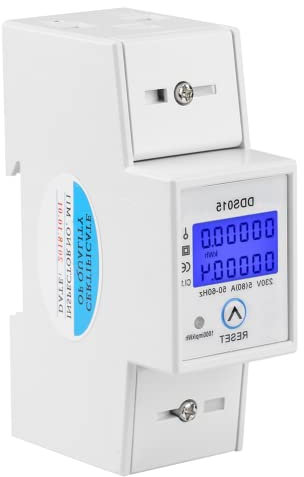 Compteur D'¨¦nergie Num¨¦Rique Monophas¨¦, 5-80 A AC 230 V Compteur D'¨¦nergie Wattm¨¨tre sur Rail DIN 35 Mm avec ¨¦Cran LCD R¨¦tro¨¦Clair¨¦ Clair