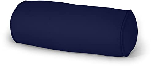 CHILIMILII Round Cervical Roll Bolster Pillow with Removable & Washable Cotton Cover, Round Pillow for Lower Back, Knees, & Neck Support, Great for Massage and Yoga (Navy Blue, Medium (15x45cm))