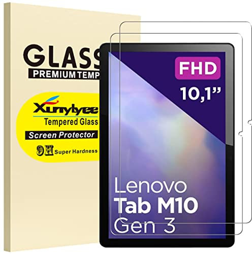 XunyLyee 2 Stück, Panzer Schutz Glas für Lenovo Tab M10 3rd Gen 10,1 Zoll Displayschutz Schutzfolie [235 * 154 mm/ 9,25 * 6,06 Zoll]