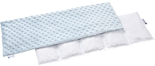 Medi Partners Saco de Semillas para Microondas 60x20cm Cojin 800g Minky 5 cámaras Saquitos bolsa Semillas calor Microondas Saco Termico (Azul claro)
