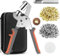 Sumeber Set di pinze per occhielli professionali con 500 occhielli inossidabili (Ø 10 mm), pressa magnetica con occhielli in acciaio temprato, perfetta per pelle, cinture, Awnings, tessuti, occhielli
