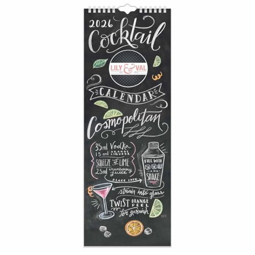 2026 Lily & Val - Calendario sottile da parete dedicato ai cocktail