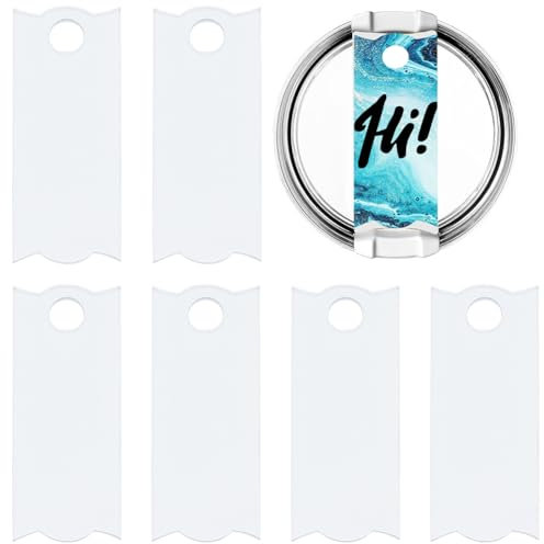 SOFPLATE 1 Box 8Pcs Acrylic Sublimation Name Plates Blank Rectangle Personalized Tumbler Lid Toppers DIY Tags Heat Transfer Accessories for 40 OZ Cup Lid Decorations Creative Tumblers Designs Projects