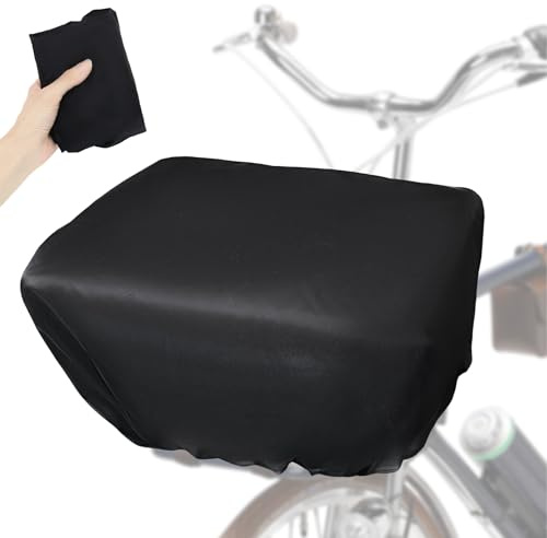 35L Waterproof Rain Cover for Bicycle Basket, Elastic Design Rain Shield for Bike Bags and Luggage Racks, Durable Black Bike Basket Protector with Seamless Construction for All Weather Conditions