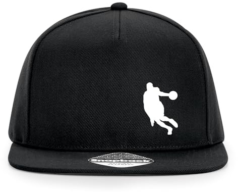 Huuraa Cappy Mütze Basketball Silhouette Black Polyester Snapback Kappe Geschenkidee