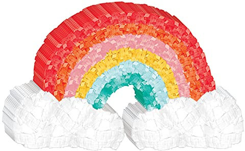 Amscan - 244066 - Mini-pinata arc-en-ciel - Dimensions : 11,4 x 19 cm - En papier - Pour anniversaire d'enfant et décoration de fête