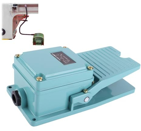 Tissting Interrupteur à Pédale Industriel, Commutateur de Pied AC 250V 15A 1NO 1NC en Aluminium Antidérapant TFS-402,pour Machines à Souder, machines à souder, tours, meuleuses, presses hydrauliques