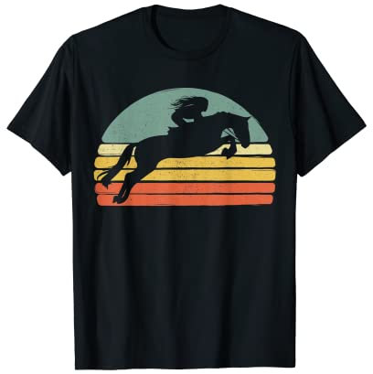 Vintage Mädchen Reitbekleidung Reiten Reitsport T-Shirt