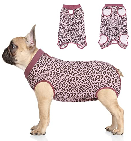 Jiupety Body Chien Post-Op Réglable - Doux Body pour Chien Après Stérilisation, Alternatives aux Collerettes pour Chiens, Rose M