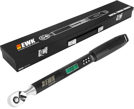 EWK 3/8 Drive Digital Torque Wrench 5-100 ft-lbs (6.8-135 Nm), with LED Display & Buzzer Alert, for Small Car Repairs
