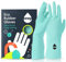SEEP Eco Medium Rubber Kitchen Gloves - 3 Pack - Washing Up Gloves Made Using Compostable Rubber - Multi-purpose Household - FSC & Fair-trade Certified, Turquoise