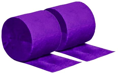 YESON Purple Crepe Paper Streamers Party Streamer Decorations,6 Rolls,1.77 in X 82 ft