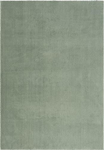 the carpet Relax Weicher, Badezimmerteppich, Bad Set, Badematte, Badvorleger, Anti-Rutsch Unterseite, Waschbar bis 30 Grad, Super Soft, Felloptik Grün, 60 x 110 cm