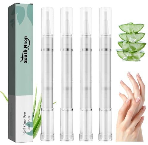 Nail Care Pen 4 StüCk Nagelhautöl-Stift-Set, Nagelpflege zur trockener Nagelhaut Pen, Schnell Intensiv Routine Nagelwachstum Für Gepflegte Fingernägel Fußnägel Mit Aloe Vera, Teebaumöl, Vitamin E