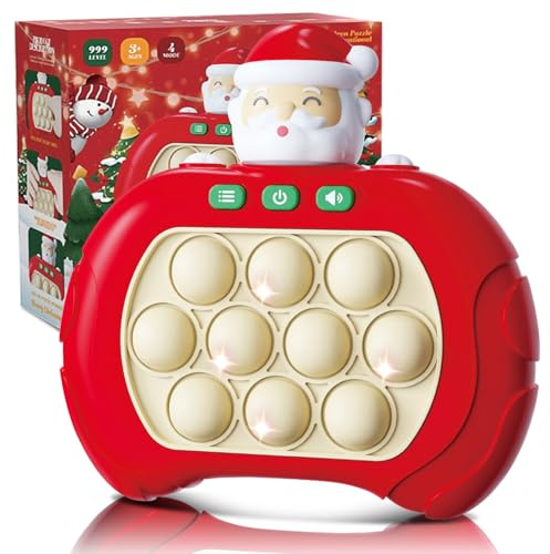 Pop It Electrónico, Juego De Burbujas De Empuje Rápido para Niños Juguete para El Estrés Fidget Toys Regalos Cumpleaños Colegio Detalles Cumpleaños Niños Tema de Papá Noel