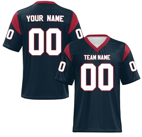 Yunshenla Personnalisé Maillot de Football Américain T Shirt Sport Maillot Rugby Personnalisable avec Nom et Numéro Homme Femme Enfant Tshirts Equipe de France T-Shirts Personnalisé(#26)