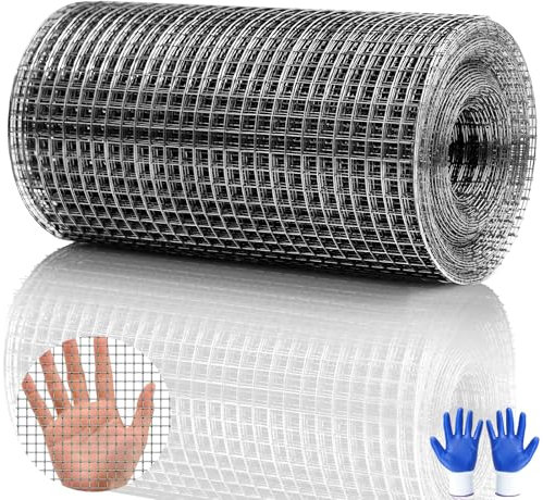 Mbsomnus Malla Metalica Rollo 20 cm x 6,5 m Malla de Alambre Galvanizado Rejilla Metalica Malla Conejera Malla Soldada para Hogar y Jardín Bloquea Ratones Rellena Huecos