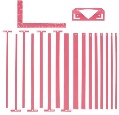 HOBBIESAY Total 17Pcs Outil de Reliure de Livre Outil de Scrapbooking Facile à Relier Règles en Forme de T Guide de Couverture de Livre pour la Fabrication de Livres avec Dos