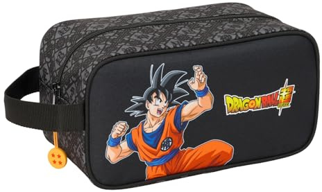 SAFTA Dragon Ball Combat - Sac à Chaussures Moyen, Polyvalent, Sac à Chaussures, Sport, extrascolaire, Football, Confortable et Polyvalent, 29 x 14 x 15 cm, Noir, M, Décontracté