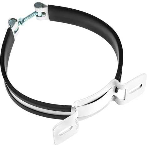 QWORK Welding Gas Bottle Bracket – Fits 6.9-7.25 in Argon Gas Cylinders – Secure Clamp Attachment – Iron & Rubber Construction