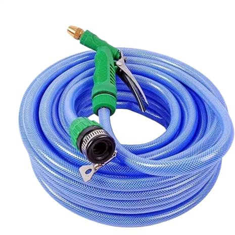 Manguera de jardín resistente – Manguera de jardín flexible extralarga de 15 metros | Tubo de agua sin torceduras con boquilla | Juego de lavado de coche, tubo de riego de césped y flores para