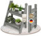 TTL Home - Scala per fiori, 52 x 41 x 24 cm, grigio chiaro, 2 livelli, decorativa e resistente alle intemperie, in legno massiccio, per appartamenti, balconi, terrazze, esterni e interni