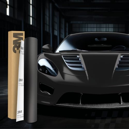 Finest Folia 3M 2080 Pellicola adesiva per rivestimento auto, moto e barche pellicola protettiva 3D con canali d'aria per il rivestimento (M12 Matte Black, 50 x 152 cm)