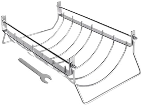 dzqad Rib Rack - Six Slots Stainless Steel Grill Rack | Rustproof Foldable Roasting Stand Smoker Accessory for Barbecue Pork Roasting Wing Prep Beef Cooking