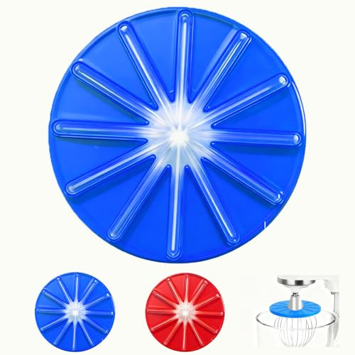 Whisk Cleaning Wiper Kitchen-Aids – Anti-Splatter Silicone Baffle for 6-Wire Whisks, Blender-Cream Scraper Accessory, Perfect Fit for 4.5qt and 5qt Tilt-Head Mixers, Easy for Home Bakers (Blue)