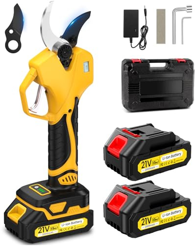 Tijeras De Podar Eléctricas, 3 Velocidades, Con Pantalla, Capacidad Máxima De Corte De 50 Mm, 1000W, Compatibles Con Baterías Makita, Ideales Para Jardinería y Ramas De Árboles