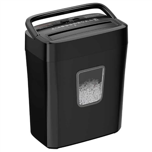Bonsaii P4 Destructora de Documentos, 8 Hojas Corte Cruzado, C261-C | Trituradora de Papel 5x14mm, para Hogar y Oficina, Papelera 16L, Protección contra Sobrecalentamiento