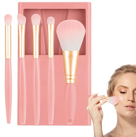 Resestorleksborstar, liten makeupborsteuppsättning Små sminkborstar med | Kosmetiskt verktyg Foundation Powder Pulver Concealers Eye Shadows Applicator för hudvård