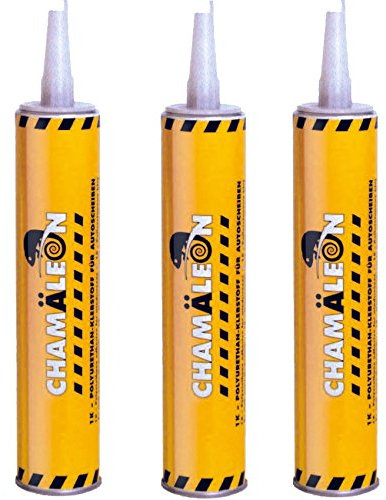 Chamäleon 3 x 310ml SCHWARZ POLYURETHAN KLEBER KLEBSTOFF AUTOSCHEIBEN SCHEIBENKLEBER