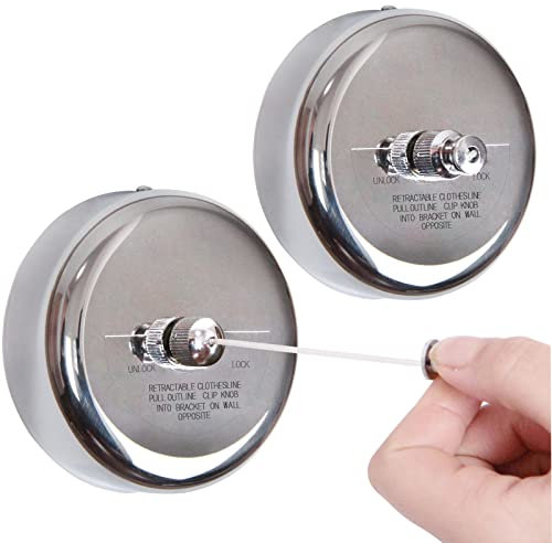 JHHSYU Lot de 2 Cordes à Linge rétractables en Acier Inoxydable 304 Durable avec Corde réglable Robuste pour extérieur et intérieur