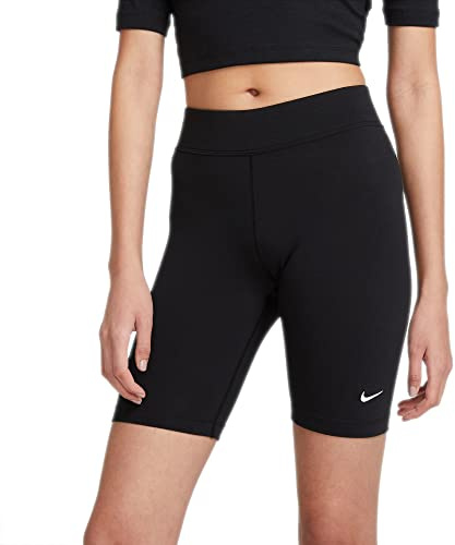 Nike Damen Sportswear Essential Bike Shorts, Schwarz-Weiss, M EU