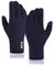 JUNRUI Guantes Invierno Hombre Mujer, Guantes Tactiles Guantes Térmicos de Lana para Trabajar Correr Ciclismo Conducir (Armada)