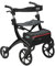 VEVOR Folding Rollator Walker for Seniors and Adults, Lightweight Aluminum Rolling Walker with Seat and Adjustable Handle, 4-Wheel Outdoor Mobility Walker with Spacious Storage Bag, 300LBS Capacity