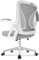 Milacyee Bürostuhl Ergonomisch, Schreibtischstuhl mit Netzbespannung, Arbeitsstuhl mit Armlehnen, Chefsessel aus Mesh, Höhenverstellbarer Computerstuhl, Wippfunktion,Weiß-Grauer