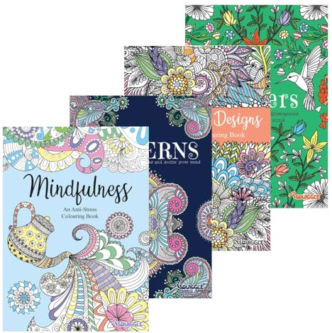 Sixstore Colour Therapy Lot de 4 livres de coloriage relaxants anti-stress pour adultes