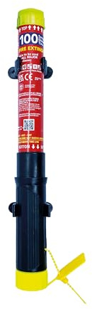 FSS100 Utility Version Fire Safety Stick (FSS100-UTY - Fire Extinguisher A, B, C, F & Electrical - 100 sec Discharge, with tamper tag fitted & Extra clip - Light & Compact, No Mess, 15yr life)