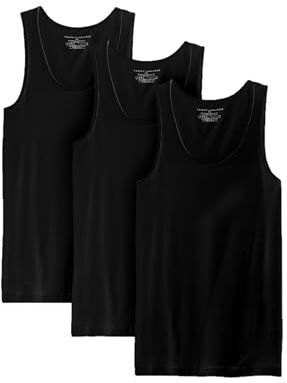Tommy Hilfiger Mens Undershirts 3 Pack Cotton Classics A-Shirts Underwear, Black (3 Pack), Medium US