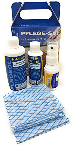 Pflege-Set für Fenster und Türen aus Kunststoff | Kunststoff-Reiniger + Dichtungs-pflegemittel + Beschlägespray | inkl. Pflegetuch von Bayram®