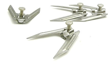 GMU GRANDI MAGAZZINI UMBRI FORCHETTA FERMACARNE Inox con Vite 4 PZ per SPIEDO GIRARROSTO Barbecue BRACIERE Camino Sezione Quadra