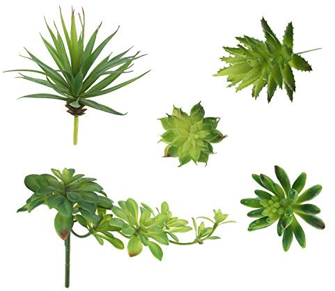 Ljy, 5 Stück sortierte künstliche Blumenarrangements, Akzente, ungetopfte kleine Pflanzen, Set