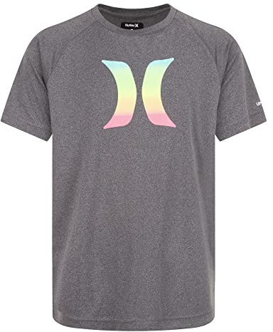 Hurley Jungen Shirt Rash Guard Hemd, Schwarz/Icon, 3 Jahre