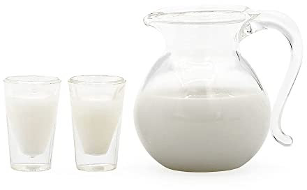 Odoria 1/12 Miniatura Jarra de Leche y 2Pz Vaso Cocina Accesorio para Casa de Muñecas