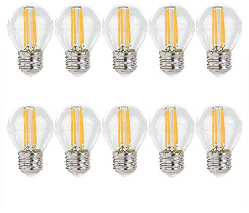 NCC-Licht 10 x LED Filament Leuchtmittel Tropfen 4W ~ 40W E27 klar (Klar, Warmweiß)