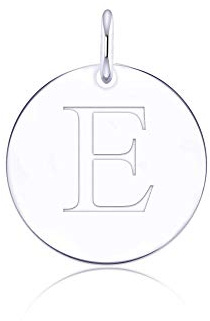 LGSY 925 Sterling Silver Mini Initial Disc Round Charm Pendant for Women Jewelry